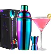 Safring 24oz Cocktail Shaker Bar Set, Martini Shaker with Built-in Strainer, Measuring Jigger, Mi...