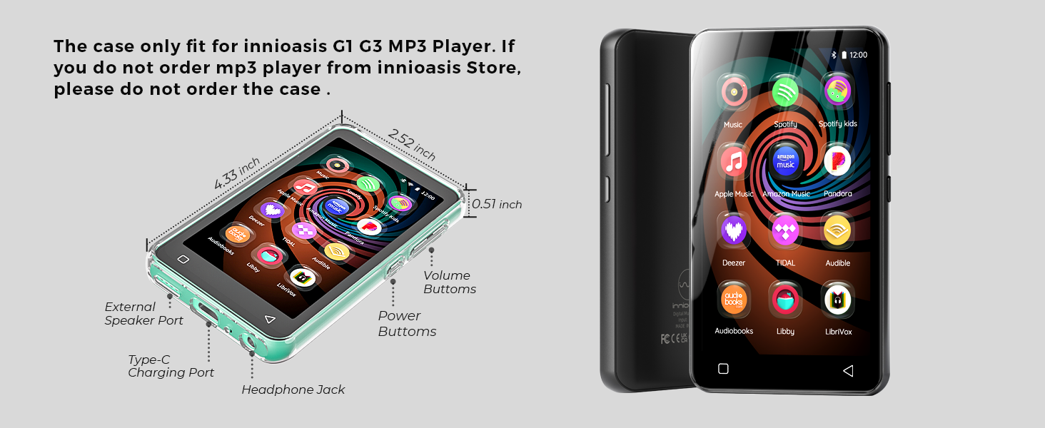 mp3 player case for innioasis G3