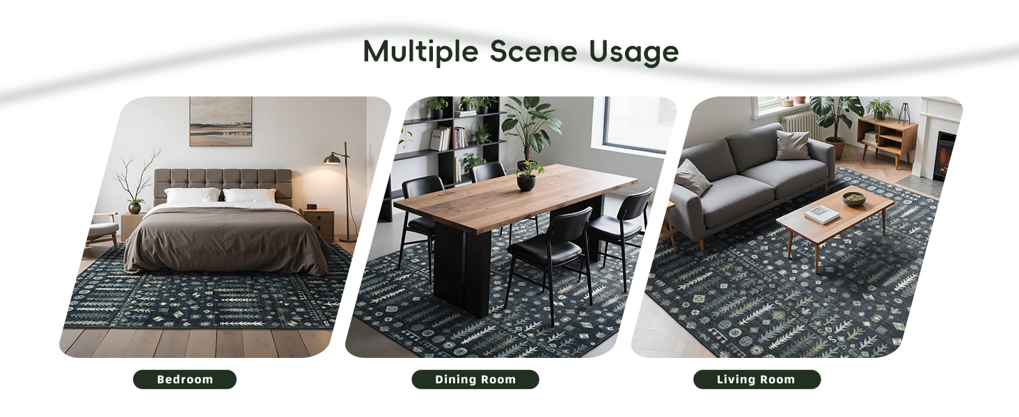 BGASZ 8x10 Washable Area Rug, Soft Area Rugs for Living Room, Non Slip Backing,