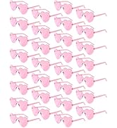 NACHLYNN 30 Pairs Heart Sunglasses Candy Color Heart Glasses Women Rimless Heart Shaped Sunglasse...
