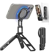 MOSENVKA Dual Magnetic Phone Tripod Foldable Double Magnet Mount Pocket Cell Phone Stand Handle S...