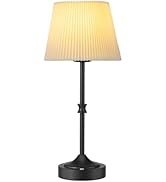 JACKYLED Cordless Table Lamp Portable, 3 Color Lights with Dimmer, 5400mAh Battery Operated Recha...