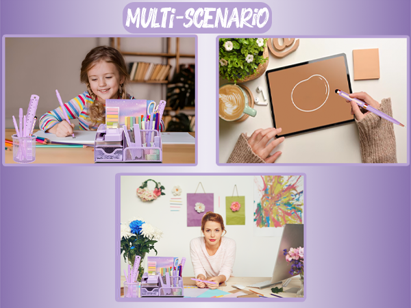 purple desk set