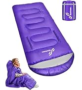 Sportneer 0 Degree Wearable Sleeping Bag for Adults &amp; Kids – Walkable with Arm Zippers, Waterproo...