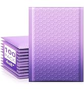 Fuxury Opaque 4x8 Bubble Mailer 100 Pack,Gradient Purple Cute Design Bubble Envelopes,Strong Adhe...