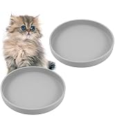 Shallow Silicone Cat Bowl, Relief Whisker Fatigue Cats Food Bowls Non-Slip Kitten Dish Plates for...