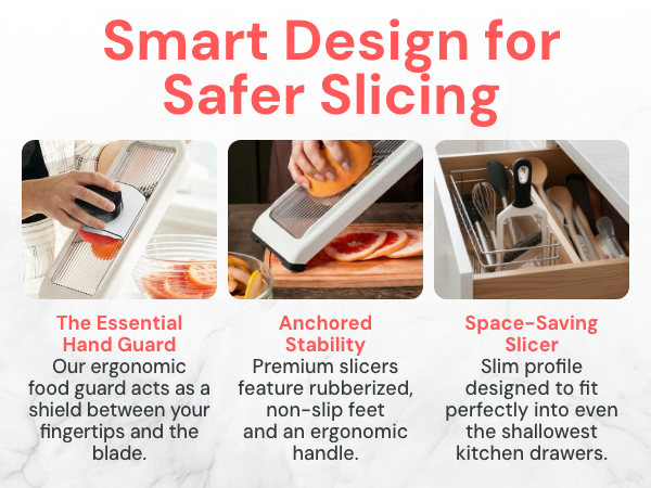 Fullstar handheld mandoline slicer for safer slicing