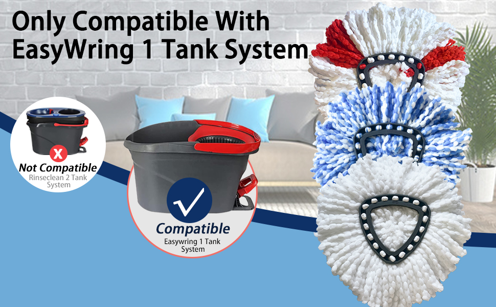 Microfiber Spin Mop Refills, Easy Cleaning Mop Head Replacement.