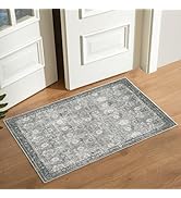 Woodbruy Floral Rugs For Entryway, 2x3 Kitchen Rugs Non Slip Washable 2 X 3 Rug Vintage Carpet St...
