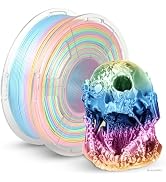 JAYO Silk Rainbow PLA+ Filament 1.75mm, Shiny Multicolor 3D Printer Filament, Fast Color Changes ...