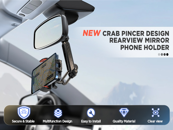 rear view mirror phone holder