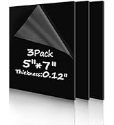4 Pack Black Acrylic Sheet 5" x 7"(127 x 178mm) Plexiglass Panel 1/8"(3mm) Thick Transparent Plas...