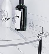 YAWSOUP Acrylic Corner Shower Shelves,Adhesive Shower Caddy Organizer for Bathroom Storage Home D...