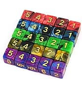 SmartDealsPro 25-Pack D6 Six Sides 16mm Two Color Dice for DND MTG PRG Wow Table Games