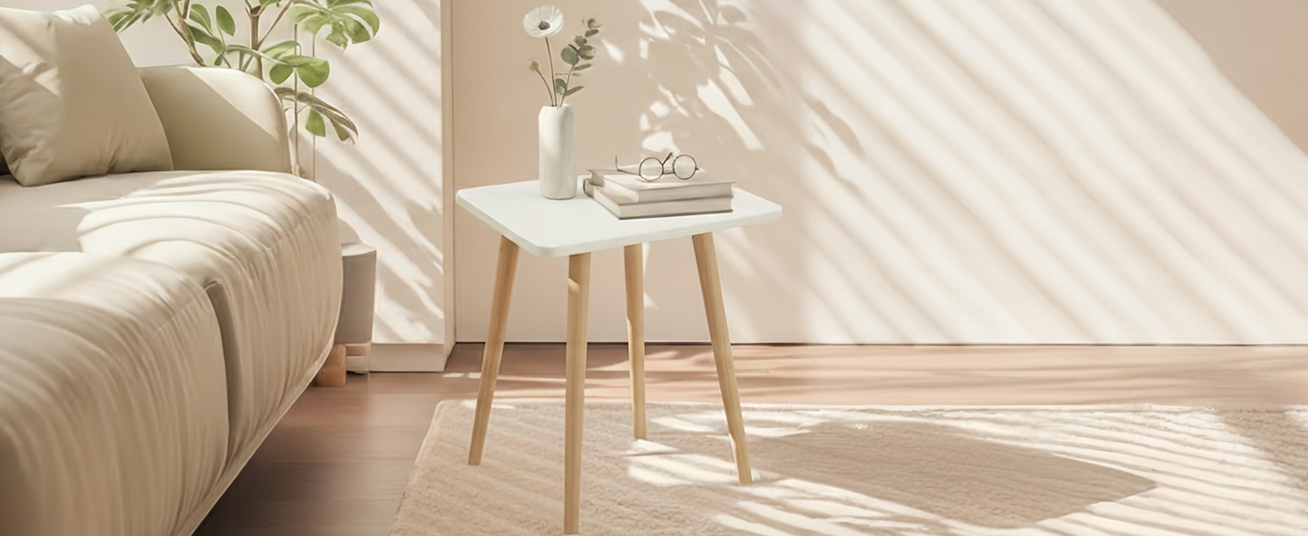 short side table;end table;white side table