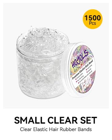 HOYOLS Elastic Hair Rubber Bands, 1500pcs Mini Small Ponytail Elastics Holders for Blond Kids Girls