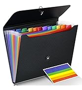 Cesil Accordian File Organizer Expanding File Folder, 13 Pockets, A4 Letter Size Paper Document R...