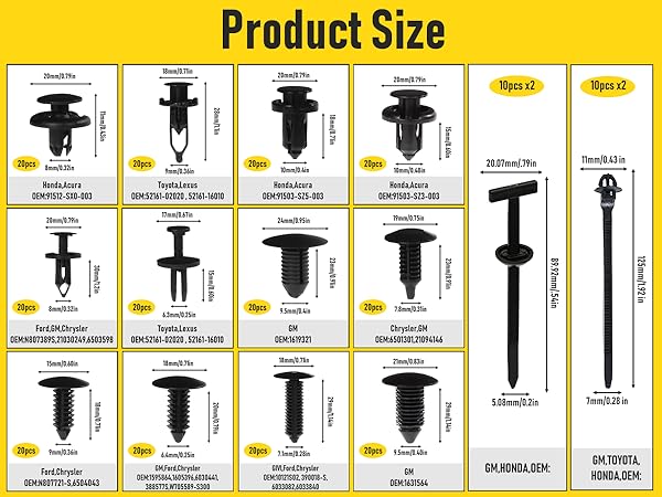 Car Bumper Retainer Clips