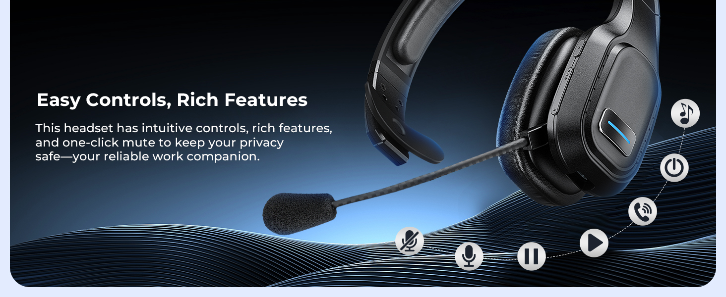 wireless headset with mic for work