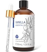 HIQILI 1 Fl Oz Vanilla Essential Oil, Undiluted Natural Strong Fragrance Add in Skin Perfume, Uns...