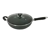 American Dream Non-Stick Wok Pan with Tempered Glass Lid, 6.5Qt Deep Cooking Wok, Stay-Cool Bakel...