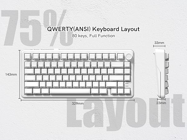 75% QWERTY (ANSI) layout mechanical keyboard