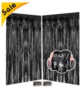 black tinsel backdrop