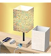 SRTCLLT Table Bedside Lamps for Bedroom, Vintage Small Desk Lamp, Nightstand Light with 20W USB C...