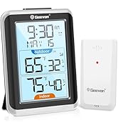 Geevon Wireless Indoor/Outdoor Thermometer & Hygrometer, Digital Temperature & Humidity Sensor wi...