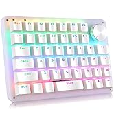 Koolertron One Handed Macro Mechanical Keyboard, White Keypad RGB LED Backlit Portable One-Handed...
