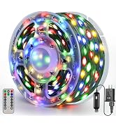 Ollny Christmas Lights 800 LED 262FT Plug in, IP67 Waterproof Green Wire Outdoor Christmas Lights...
