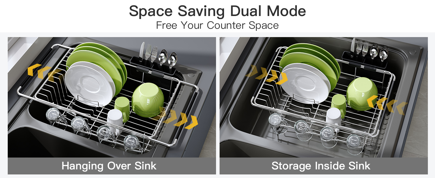 sink dish rack drying for over drainer the in kitchen stainless steel small dishes inside de para