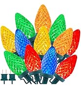 Brightown C9 LED Christmas String Lights, 2 Pack Total 132ft 200LED Multi-Color Outdoor Lights St...