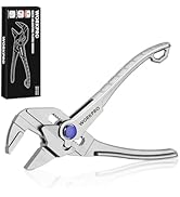 WORKPRO Mini Pliers Wrench, 4-Inch Smooth Jaw Pliers, CR-V Adjustable Wrench Pliers with Smooth P...