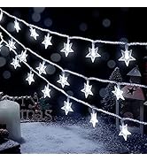 HEYFUNi LED Star String Lights, 100 LED 33 FT Outdoor Christmas Fairy Lights, 8 Modes for Holiday...