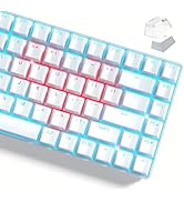 Womier Keycaps - Crystal Jelly Keycaps 60 65 75 100 Percent, Shine Through Key caps White Set, Cu...