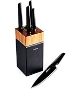 GrandTies Onyx Nonstick High Carbon German Stainless Steel 7pc Kitchen Knife Set - Chef Knife, Sa...