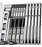 Nicpro 22PCS Metal Mechanical Pencils Set in Case, Art Drafting Pencil 0.5, 0.7, 0.9 mm &amp; 2 PCS 2...