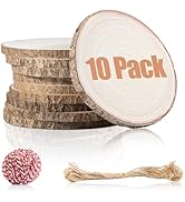 10 Pcs Natural Paulownia Wood Slices 8-9 Inches, Unfinished Wooden Rounds for Table Centerpieces,...