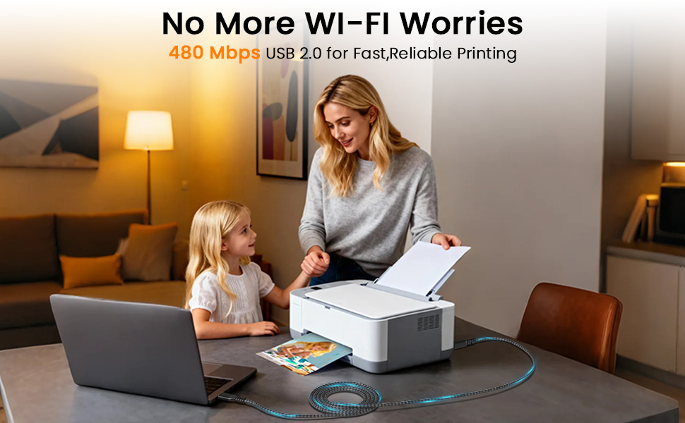 printer cable usb a to b cord