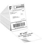 MaxGear 4" x 6" Direct Thermal Labels, 500 Labels, Fanfold Shipping Package Labels, Perforated Wh...