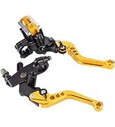 Qiilu Adjustable Master Cylinder Lever, 1 Pair 7/8"(22mm) Universal Motorcycle Brake Clutch Maste...