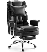 Sweetcrispy Executive Home Office Desk Chair - Ergonomic Big Tall High Back with Footrest & Lumba...