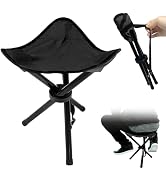 Travel Folding Camping Stool, 14.6 inches Tripod Chair and Maximum weight 210 lbs Outdoor Portabl...