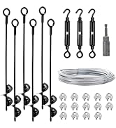 hannger 6 Pack Ground Anchors Shed Anchor Kit with 50FT Galvanized Cable and Clamps, 18" Heavy Du...