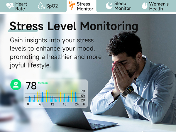 Smartwatch with Bluetooth Calls, Heart Rate/Sleep/SpO2 Monitor, IP68 Waterproof Fitness Tracker