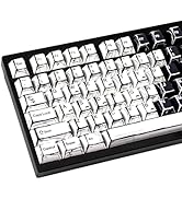 GEKUCAP Black and White Manga Theme Keycaps 136 Keys, Dye-Sublimation PBT Custom Keycap Set, Cher...