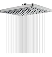 BRIGHT SHOWERS Square Shower Head, 8 Inch High Pressure Rain Shower Head, Angle Adjustable High F...