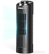 GRIDR Tower Fan for Bedroom (2025 New), Quiet Safe Bladeless with 3 Speeds, Portable Desk Fan wit...