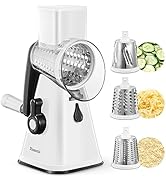 Cheese Grater, Reemix rotary cheese grater with handle, Kitchen Mandoline Vegetable Slicer with 3...